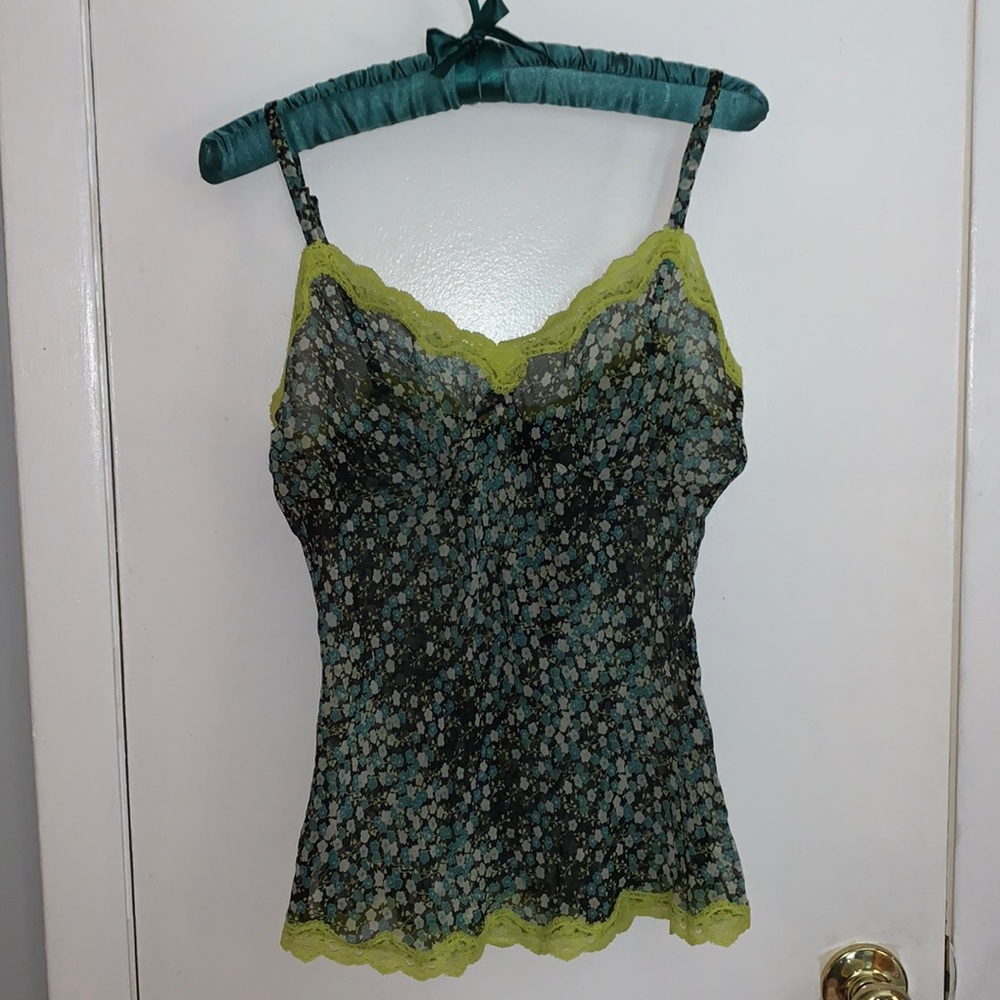 Sheer floral tank